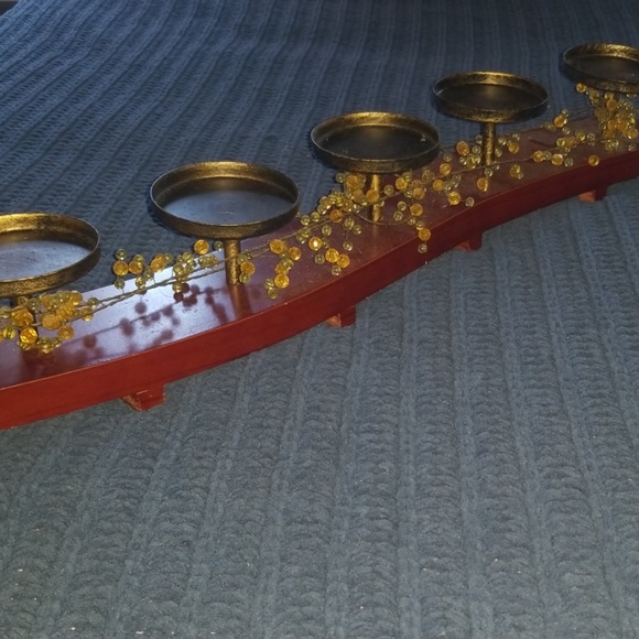 Pottery Barn Wood 5 Candle Holder - Picture 2 of 5